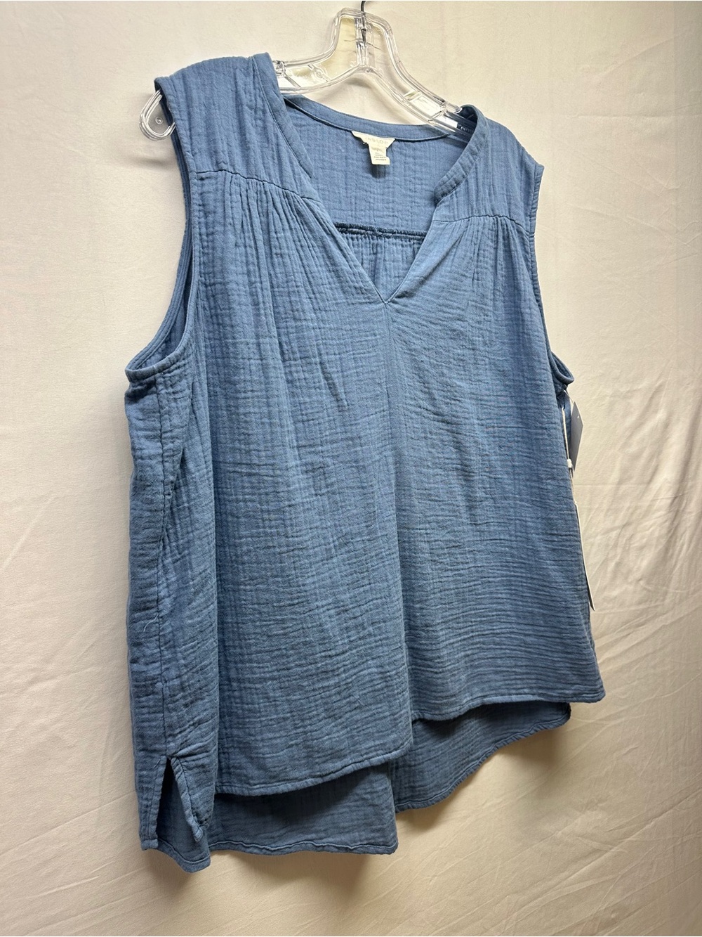 Caslon Blue 100% Gauze Cotton Top - Picture 6 of 9